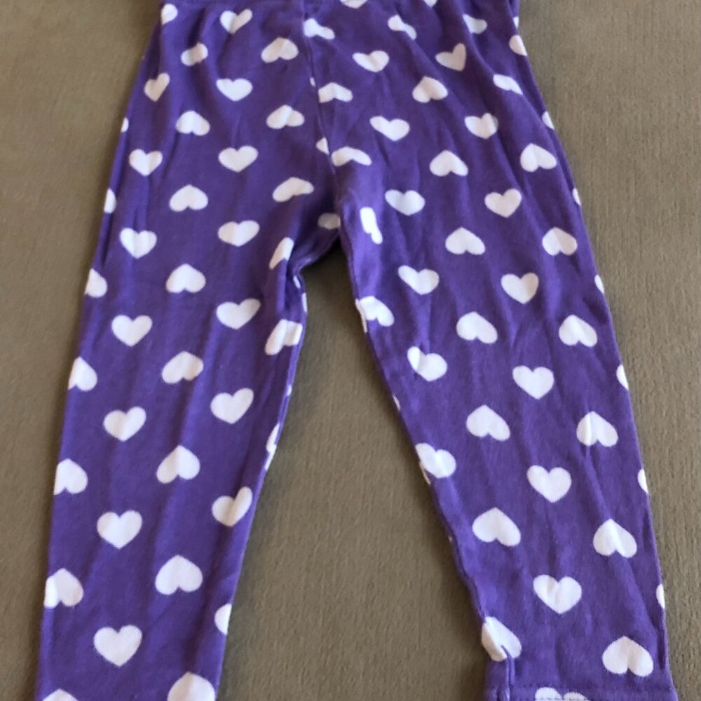 Disney Girls Purple White Hearts Pants/Leggins Size 2T